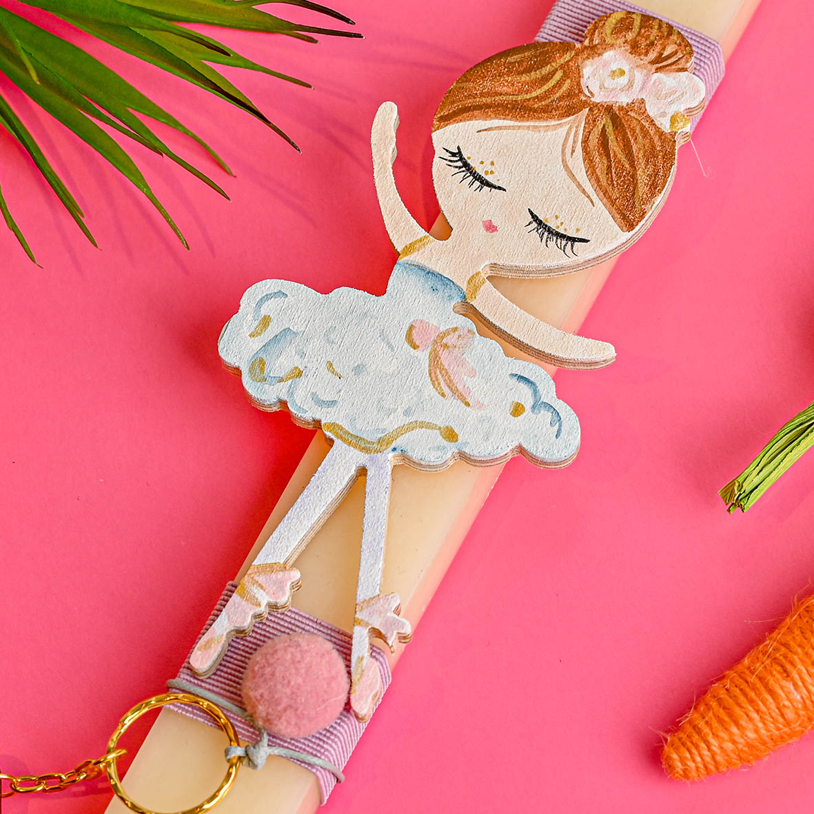 Μπαλαρίνα - Λαμπάδα  Χειροποίητη