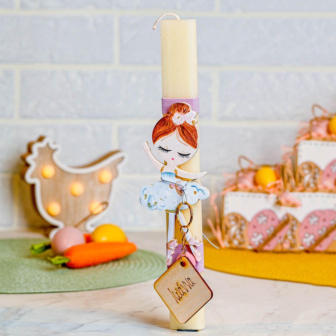 Μπαλαρίνα - Λαμπάδα  Χειροποίητη