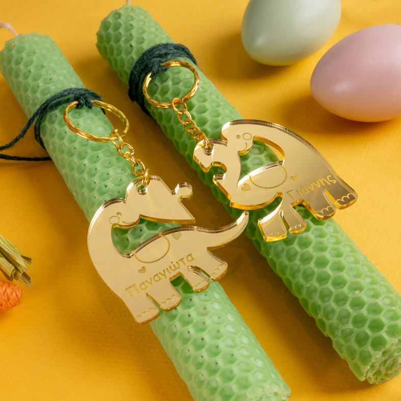 Δεινοσαυράκια Plexi Glass - Διπλή Λαμπάδα Από Μελισσοκέρι