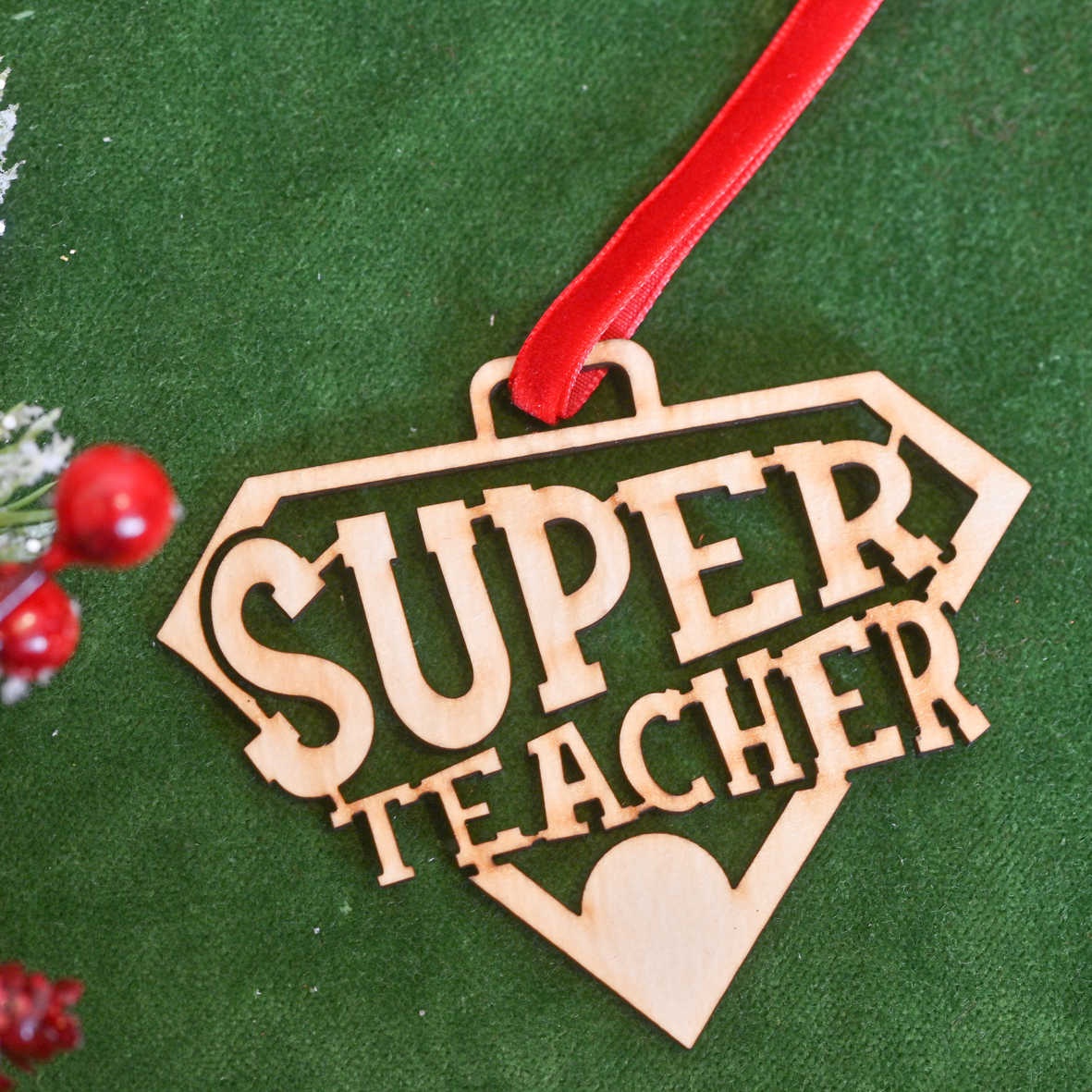 Super Teacher - Ξύλινο Στολίδι