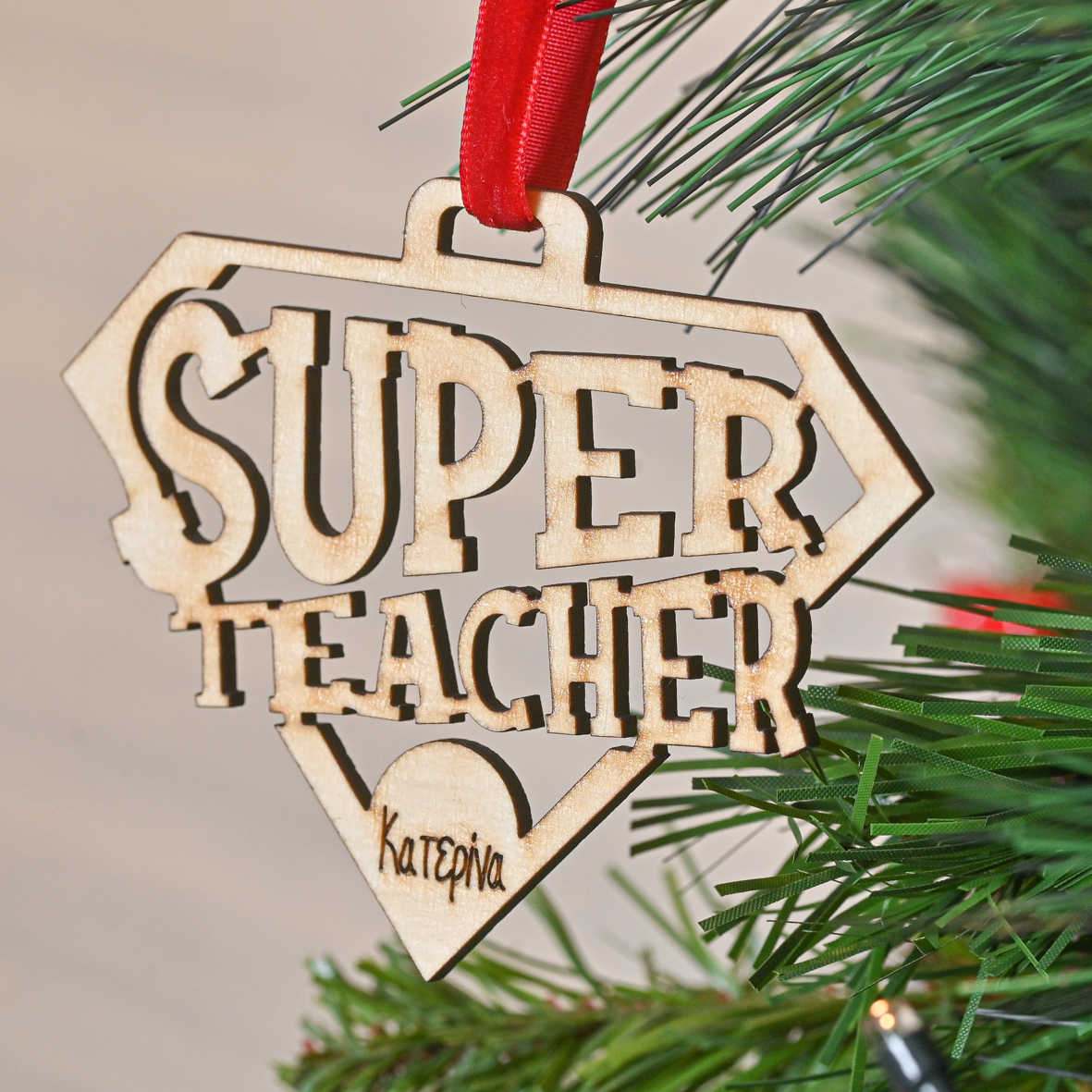 Super Teacher - Ξύλινο Στολίδι