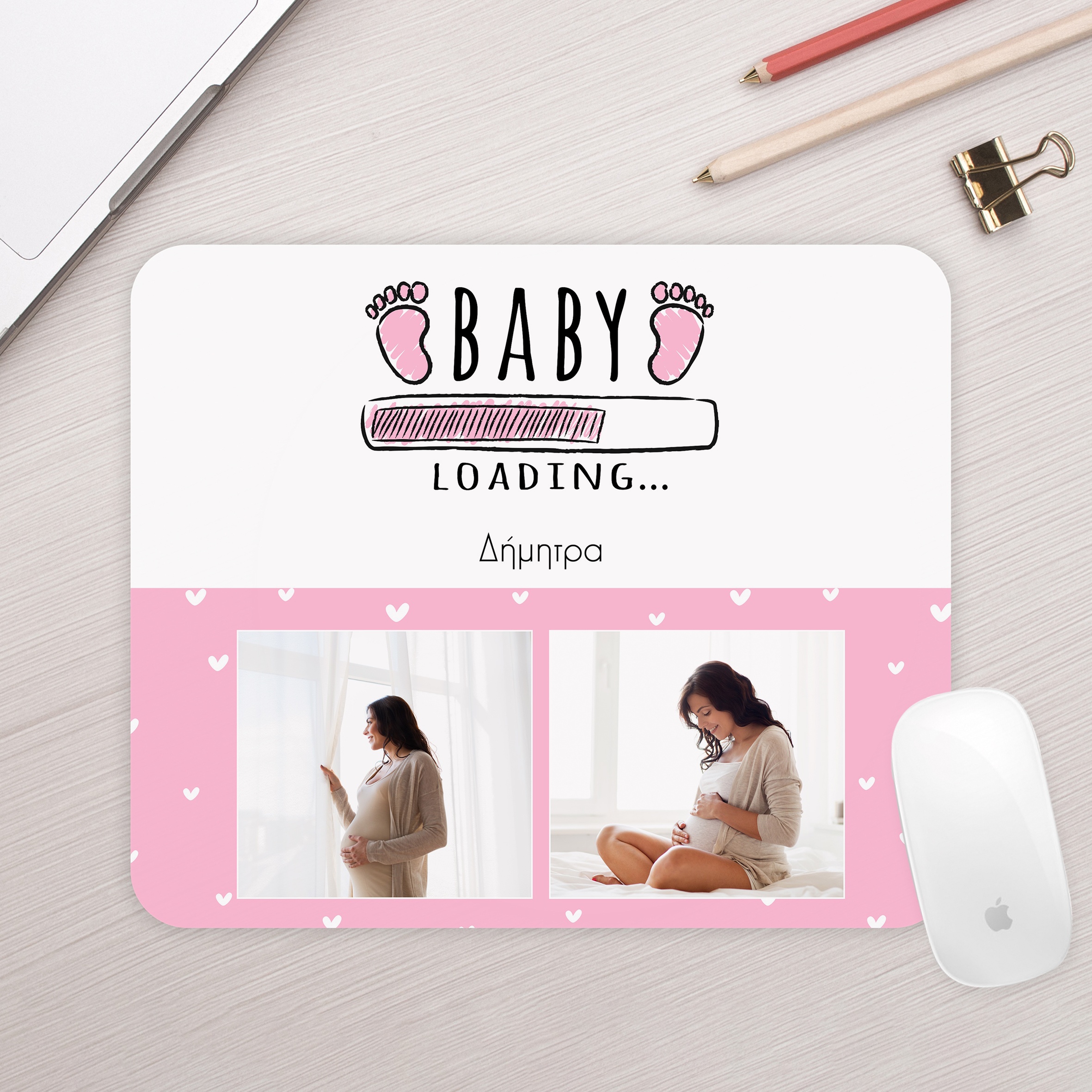 Baby Girl Loading - Mousepad