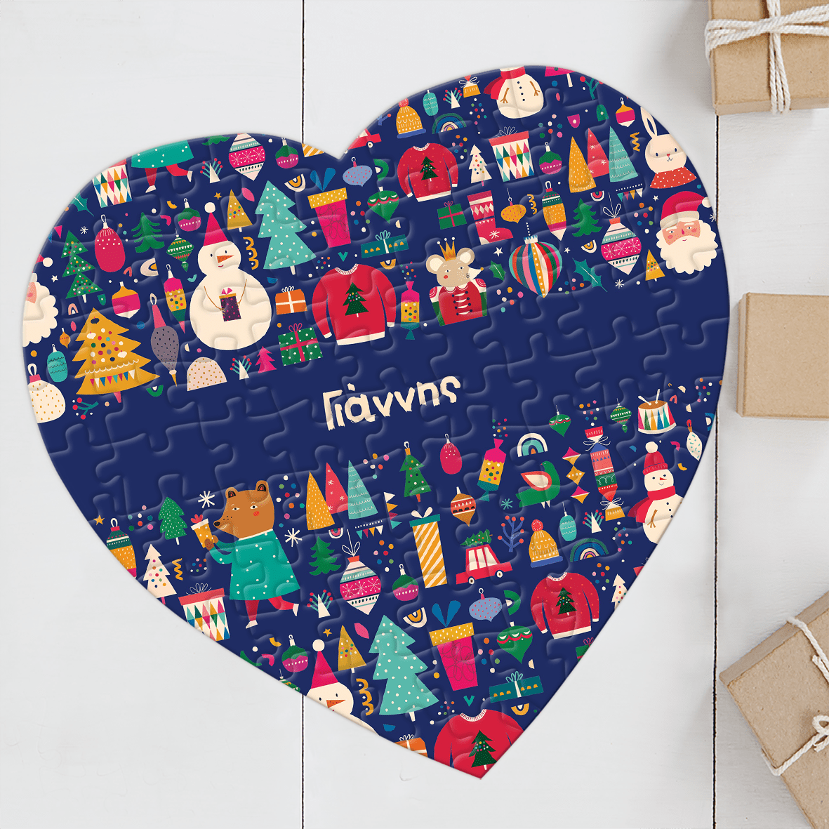 Blue Xmas Pattern - Puzzle