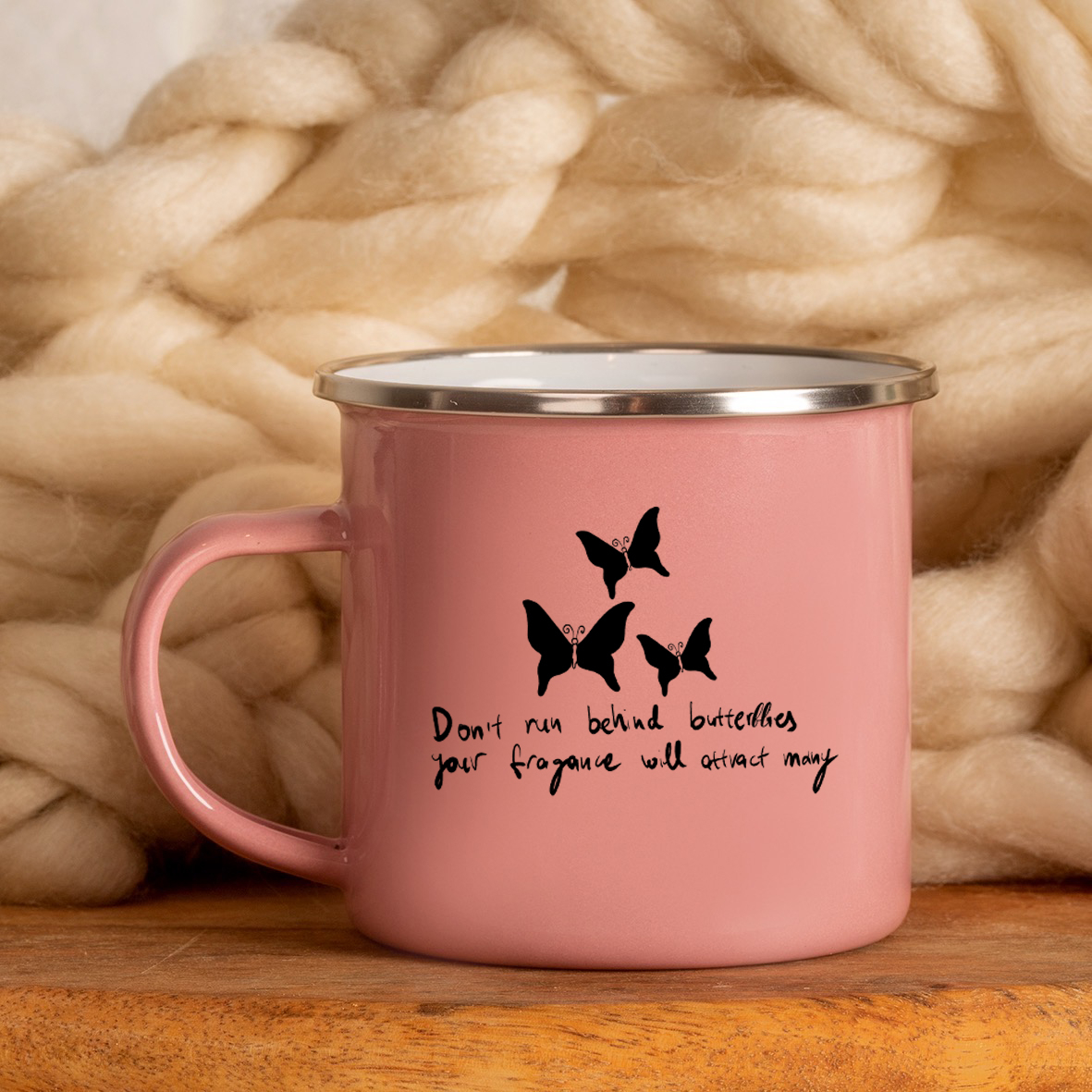 Butterfly - Κούπα Vintage Eμαγιέ