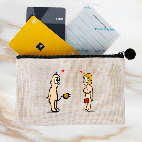 Love Couple - Λινό Πορτοφόλι Τσέπης