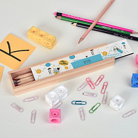 Τα πρώτα μου γράμματα - Κασετίνα Ξύλινη με Ξυλομπογιές