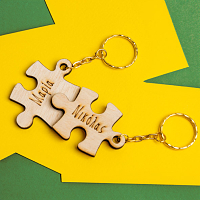 Double Puzzle Μπρελόκ - Διπλή Λαμπάδα Από Μελισσοκέρι