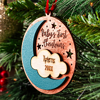 Baby's First Christmass Moon - Ξύλινο Στολίδι