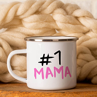 #1 MAMA  -  Κούπα Vintage Eμαγιέ