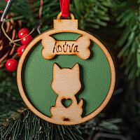 Γατάκι - Ξύλινο Στολίδι