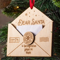 Φάκελος Dear Santa - Ξύλινο Στολίδι