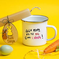 Είμαι η Νονά - Λαμπάδα Με Κούπα Vintage Εμαγιέ