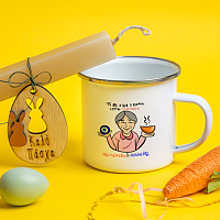 Ξεμάτιασμα Γιαγιάς - Λαμπάδα Με Κούπα Vintage Εμαγιέ