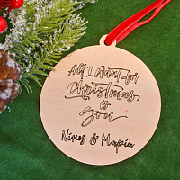 All I Want For Christmas Is You - Ξύλινο Στολίδι
