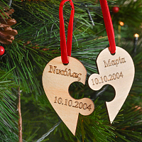 Καρδιά Με το Μήνυμα σου - Ξύλινο Στολίδι