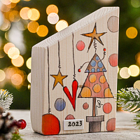 Χριστουγεννιάτικο Δένδρο Ι - Ξύλινο Γούρι