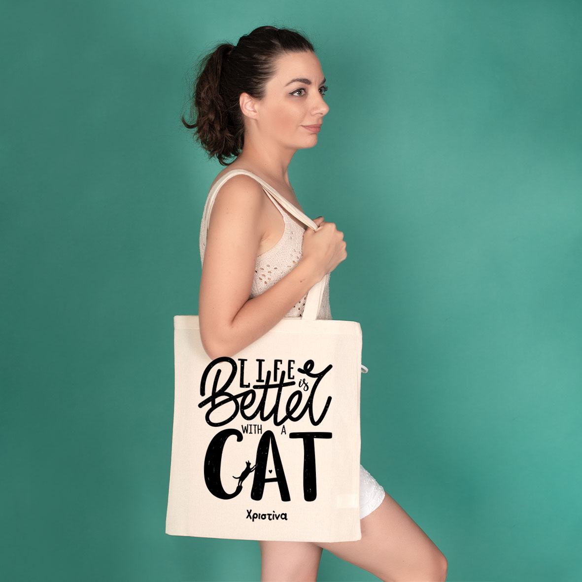 Better With A Cat - Πάνινη Τσάντα