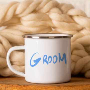 Groom -  Κούπα Vintage Eμαγιέ - Λευκό