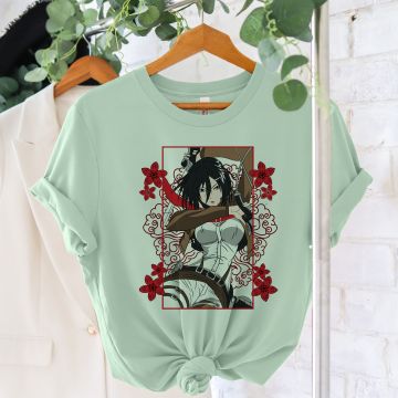 Mikasa Anime -  Organic Vegan T-Shirt Unisex - Μέντα