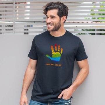 Less Hate -  Organic Vegan T-Shirt Unisex - Μαύρο