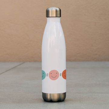 Happy Faces - Μπουκάλι Θερμός 500ml - Λευκό