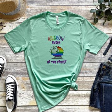 Rainbow Sheep   - Organic Vegan T-Shirt Unisex - Μέντα