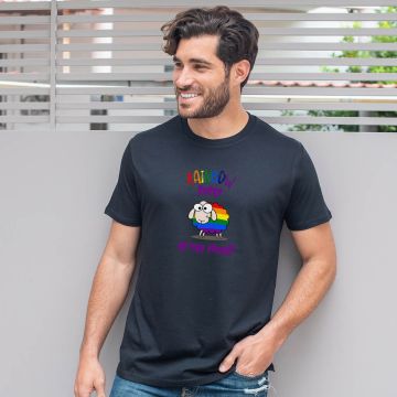 Rainbow Sheep   - Organic Vegan T-Shirt Unisex - Μαύρο