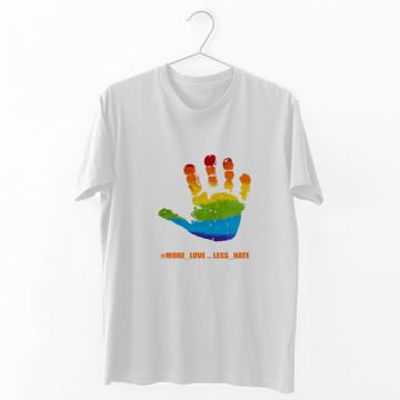 #More_Love-Less_Hate -  Organic Vegan T-Shirt Unisex - Λευκό