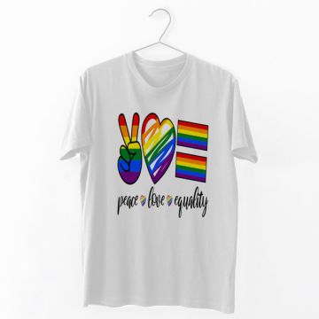 Peace Love Equality -  Organic Vegan T-Shirt Unisex - Λευκό