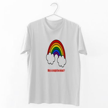 Why is straight the default - Organic Vegan T-Shirt Unisex - Λευκό