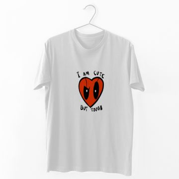 I Am Cute but Tough - Organic Vegan T-Shirt Unisex - Λευκό