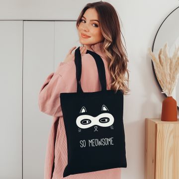 So Meowsome - Πάνινη Τσάντα - Μαύρο
