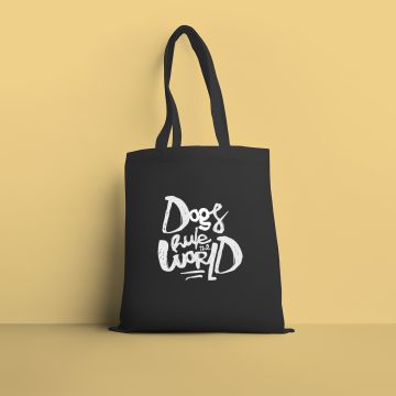 Dogs Rule The World - Πάνινη Τσάντα - Μαύρο