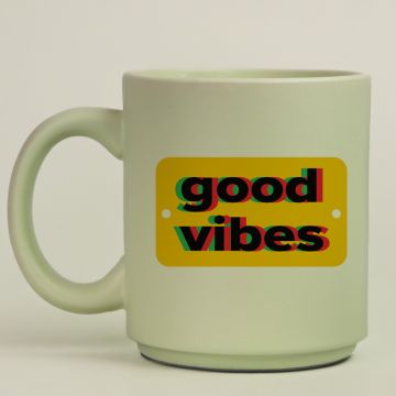 good vibes - Κούπα Πούδρα MemoryBox - Pastel Πράσινο