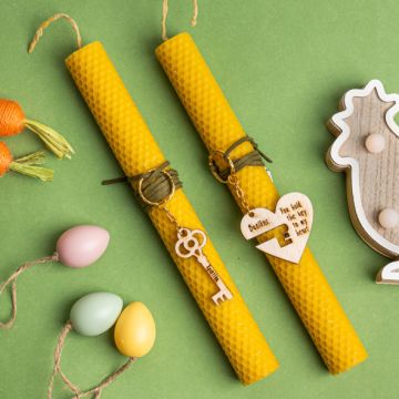 Key To My Heart - Διπλή Λαμπάδα Από Μελισσοκέρι