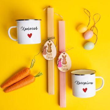 Ονόματα - Λαμπάδες Με Κούπες Vintage Εμαγιέ