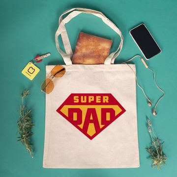 Super Dad - Πάνινη Τσάντα - Λευκό