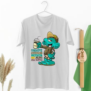 ΣτρουμφοΚαφεδούμπας - Λαμπάδα Με Μπλούζα - Λευκό