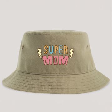 SUPER MOM - Καπέλο Bucket MemoryBox - Μπεζ