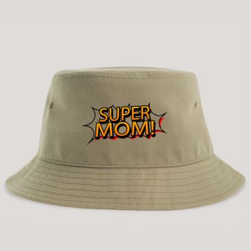 SUPER MOM - Καπέλο Bucket MemoryBox - Μπεζ