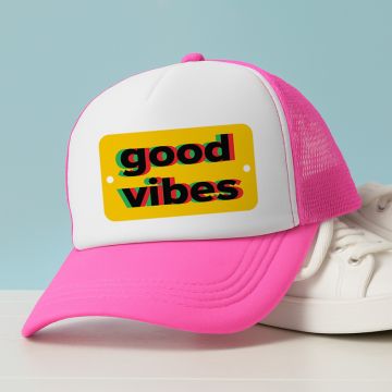good vibes - Καπέλο Trucker MemoryBox - Ροζ