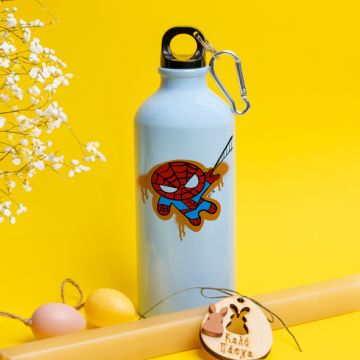 Spiderboy - Λαμπάδα Με Ποδηλατικό Μπουκάλι 600ml - Γαλάζιο