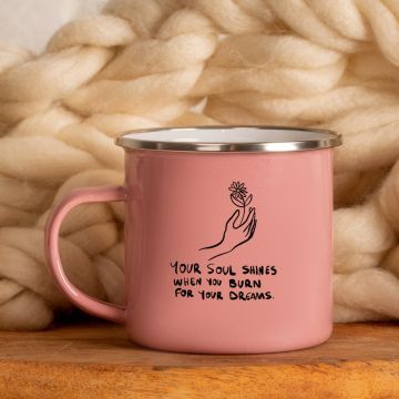 Dreams - Κούπα Vintage Eμαγιέ - Ροζ