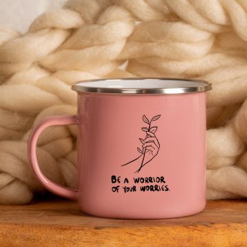 WORRIOR - Κούπα Vintage Eμαγιέ - Ροζ