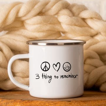 3 THINGS - Κούπα Vintage Eμαγιέ - Λευκό