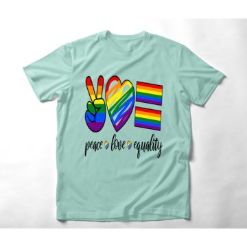 Peace Love Equality -  Organic Vegan T-Shirt Unisex - Μέντα