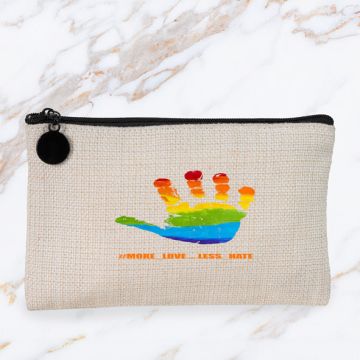 #More_Love-Less_Hate -  Λινό Πορτοφόλι Τσέπης