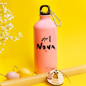 #1 Νονά  - Λαμπάδα Με Ποδηλατικό Μπουκάλι 600ml - Ροζ