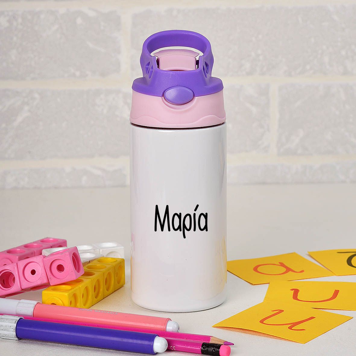 Αρχικό Γράμμα - Παγούρι Θερμός - Μωβ/Ροζ