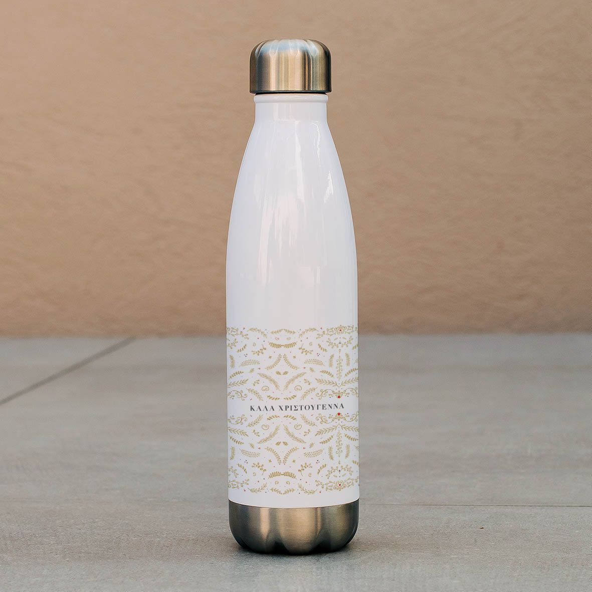 Xmas Gold Pattern - Μπουκάλι Θερμός 500ml